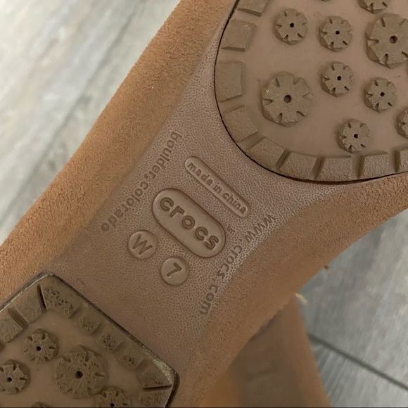 Crocs Nanook Bronze brown Furry Flats 7 - Picture 4 of 6